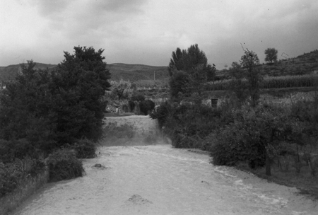Aspecto que presentÃ³ la Rodadera despuÃ©s de una tormenta en el aÃ±o 1972. Daroca.