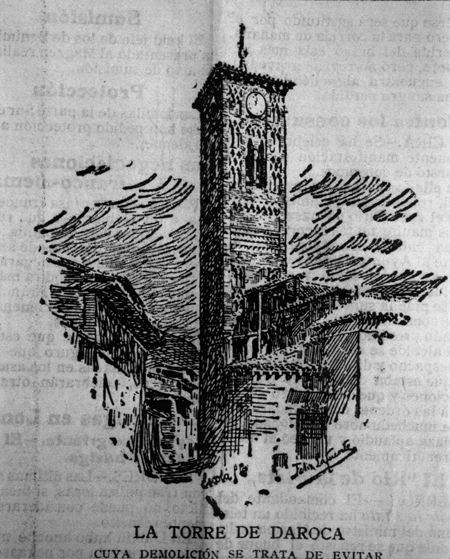 La torre de la iglesia de Santiago. Daroca.