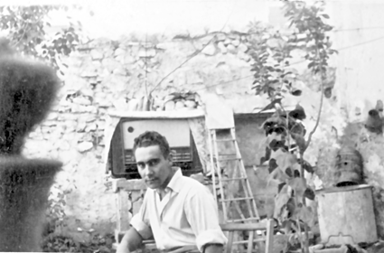 En el patio al aire libre. Calamocha