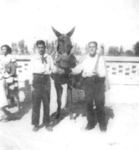 Abel y Restituto Bronchal en el campo. Cella.