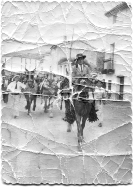 Maximino GonzÃ¡lez a caballo. Cella