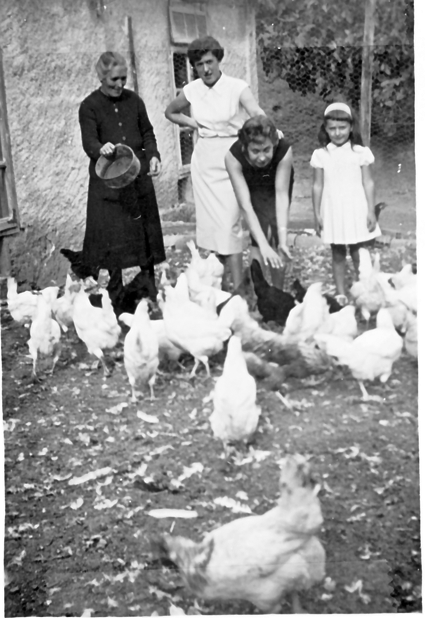 Con las gallinas en BurbÃ¡guena.