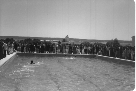 Grupo en la piscina de Monreal.