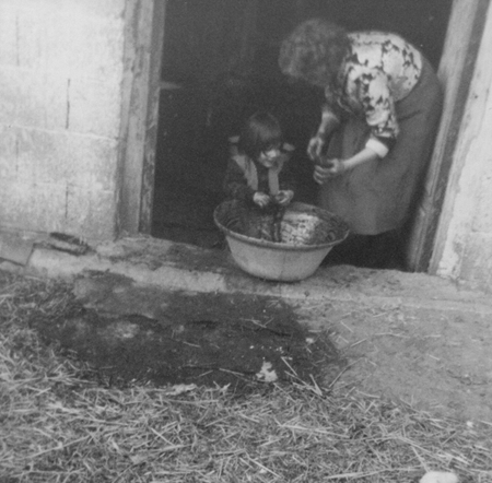 Rellenando las tripas. Pozuel