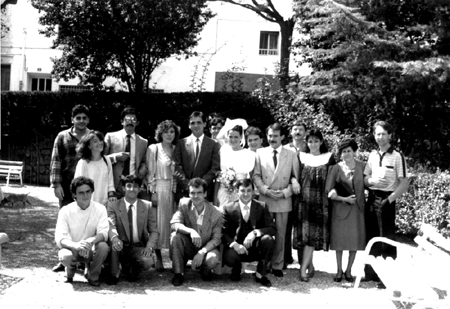 Grupo de invitados en la boda JoaquÃ­n y Elisa. Cella.