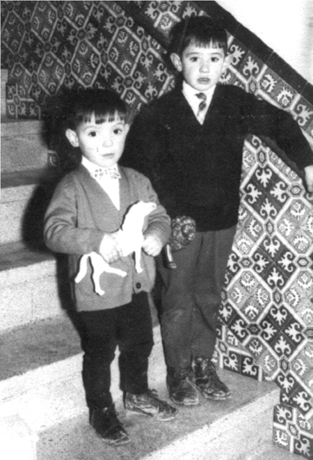 JoaquÃ­n y AndrÃ©s Yuste en las escaleras. Cella