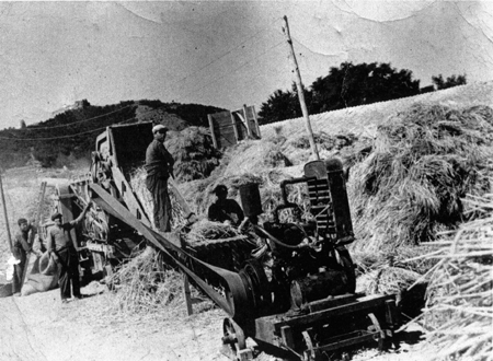 Trilladora utilizada en 1954. Daroca.