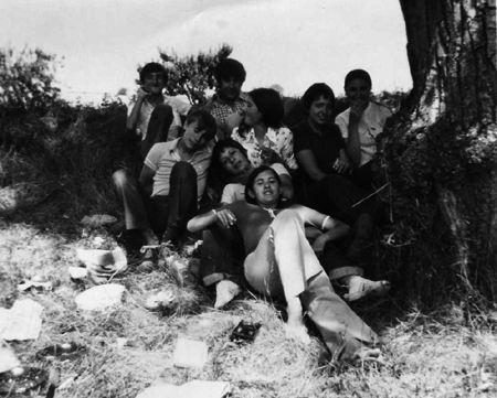Grupo de amigos en Badules.