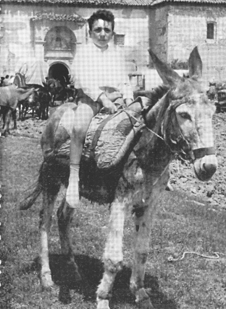 Alejandro Salvador en la ermita de la Virgen. Langa del Castillo.
