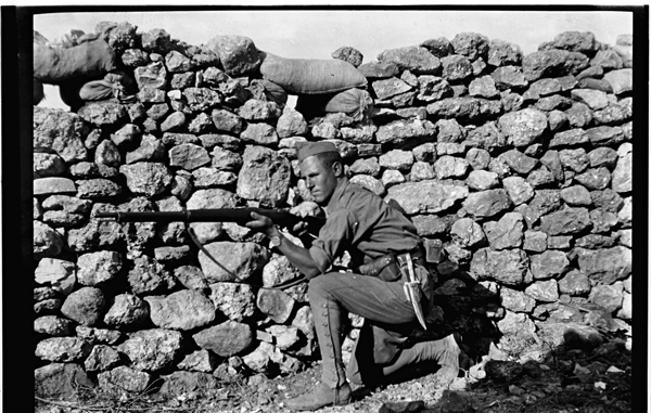 Posando en el parapeto