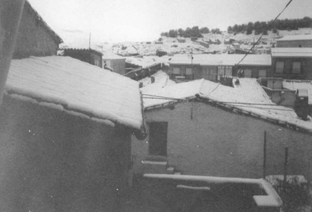 Tejados nevados. Morata de Jiloca.
