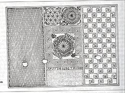 Mosaico encontrado en el yacimiento